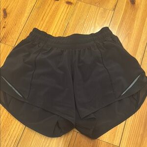 Lululemon Athletica Black Athletic Shorts with Curved Hem
